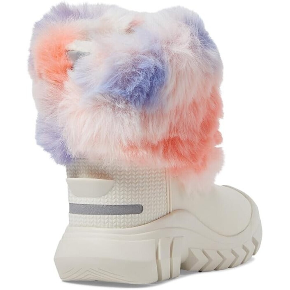 Hunter Intrepid Rainbow Snow Boot Kids US 5 White Multi Faux Fur Pull On JOBB355 - Picture 4 of 10